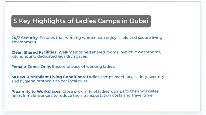 ladies camp | Cheap ladies accommodation | Ladies camp in uae for rent